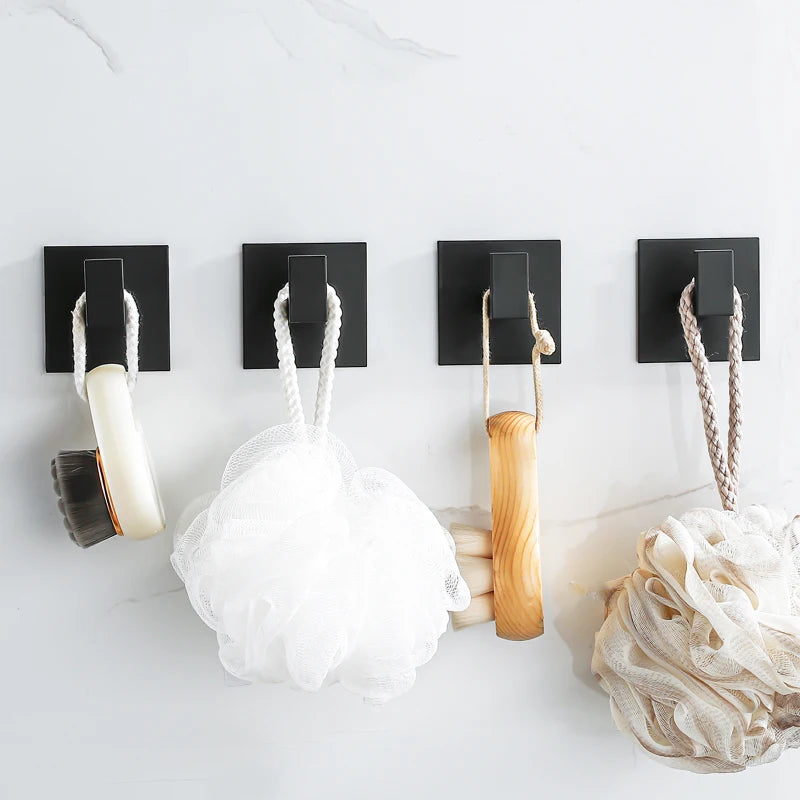Black Adhesive Wall Hook Set