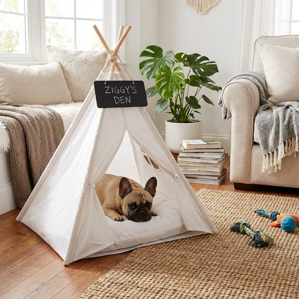 Bohemian Pet TeePee lifestyle