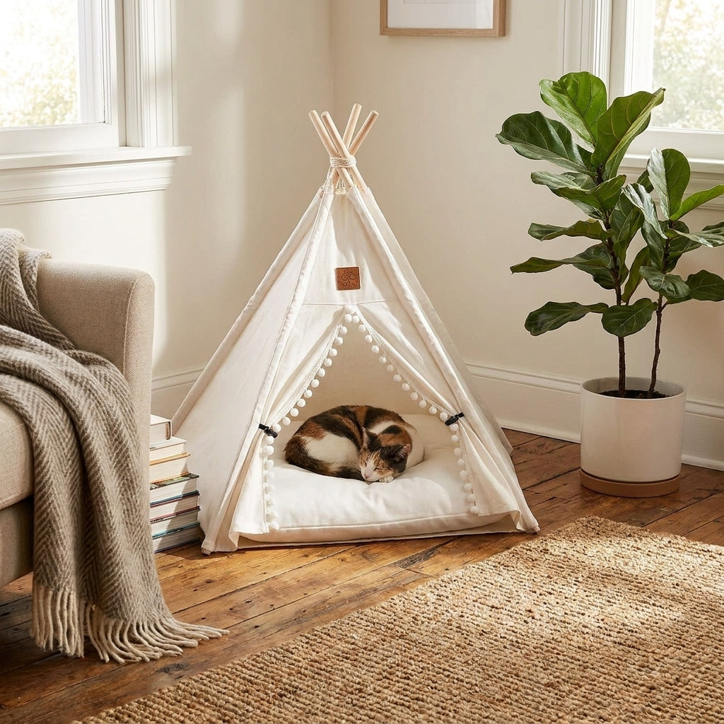 Bohemian Pet TeePee lifestyle