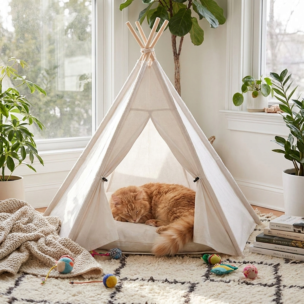 Bohemian Pet TeePee lifestyle