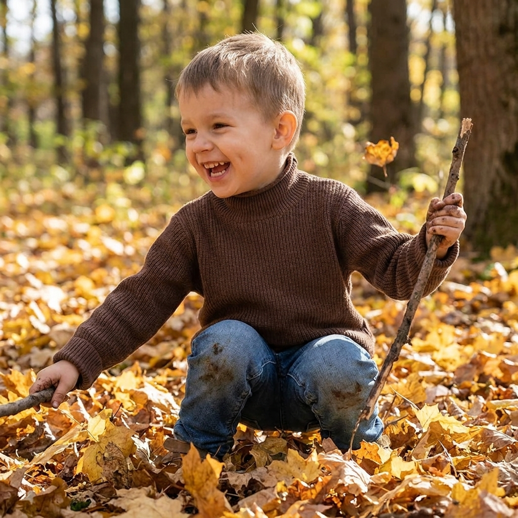 Kids Turtleneck Knit Sweater lifestyle