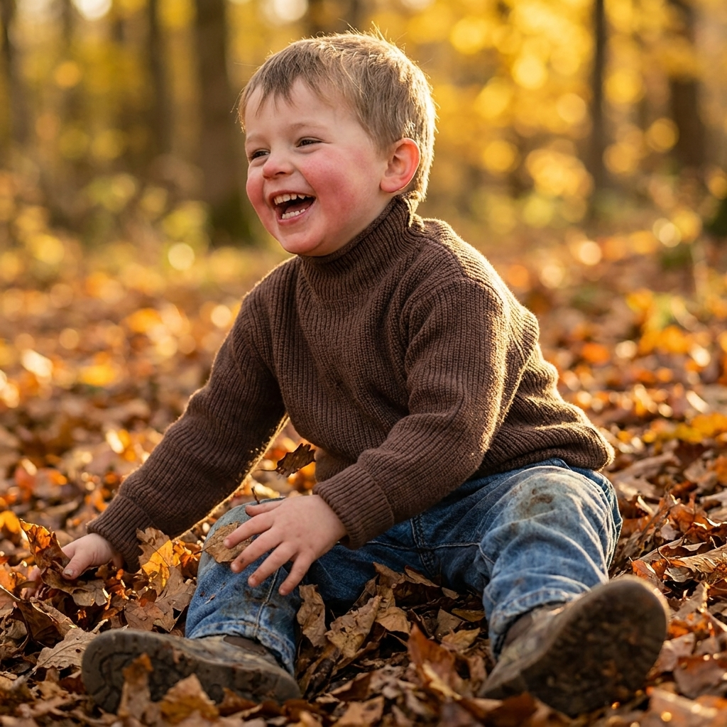 Kids Turtleneck Knit Sweater lifestyle autumn