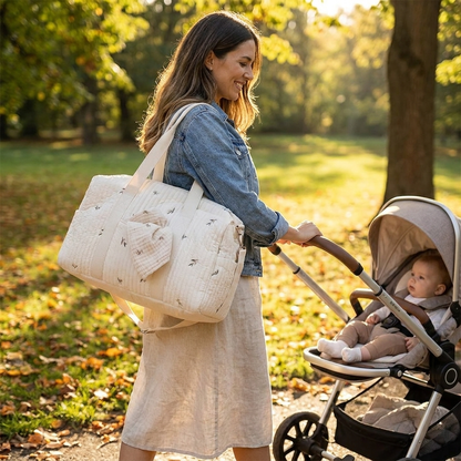 Embroidered Mummy Bag lifestyle