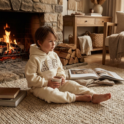 Kids Fur-Lined Winter Hoodie Set lifestyle 2