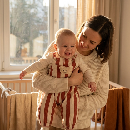 Baby Striped Bear Romper lifestyle 2