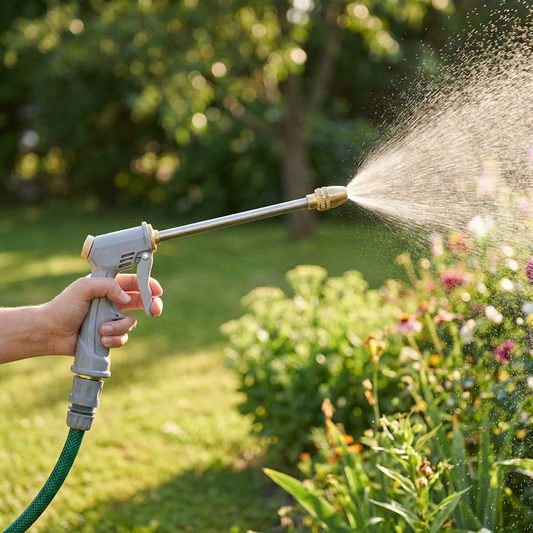 High Pressure Spray Water Gun Garden Nozzle - Grey Long Wand lifestyle