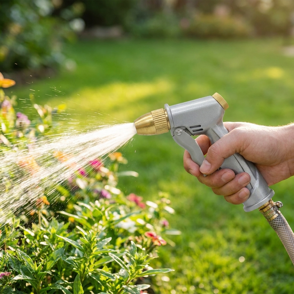 High Pressure Spray Water Gun Garden Nozzle - Grey Short lifestyle