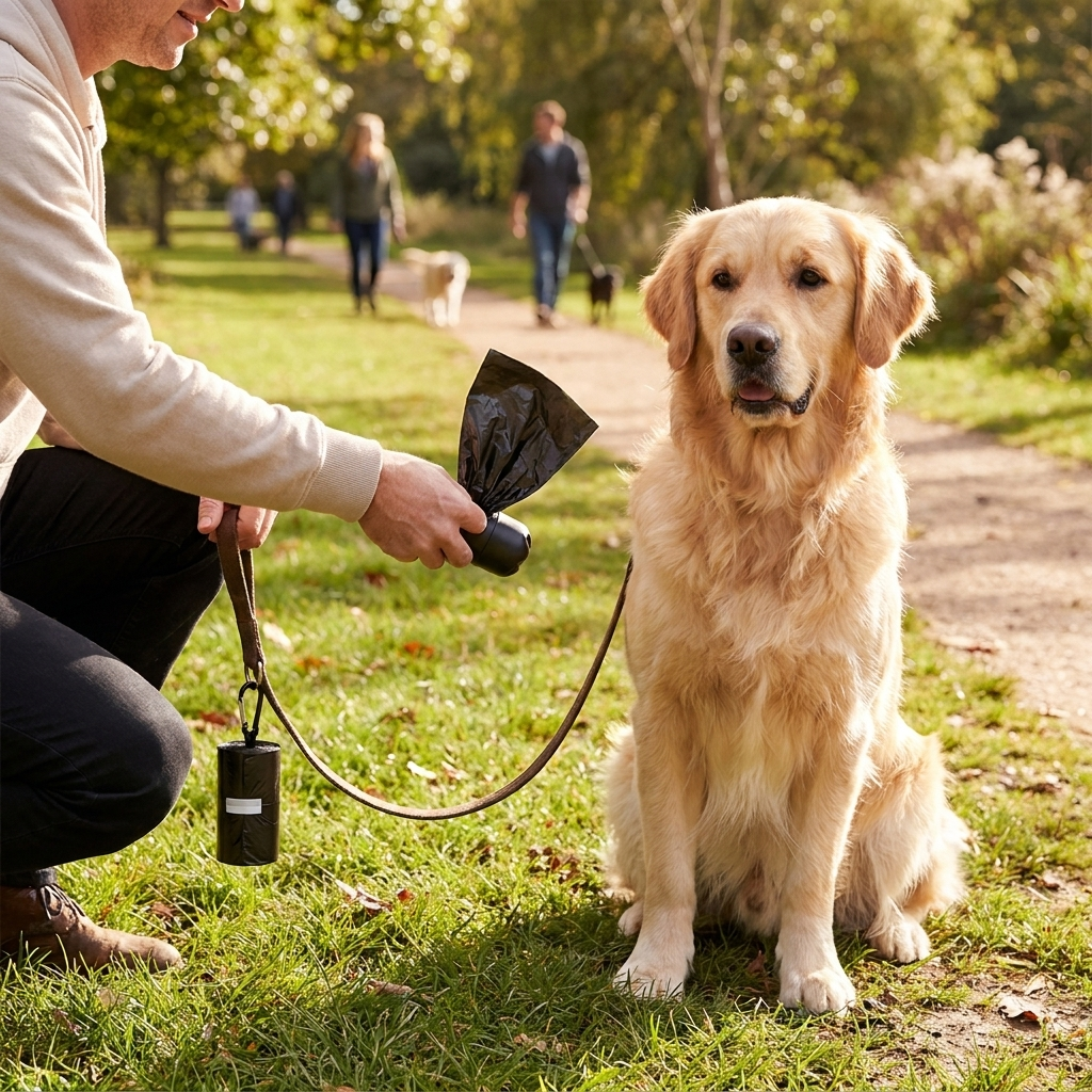 Dog Waste Bags with Dispenser lifestyle