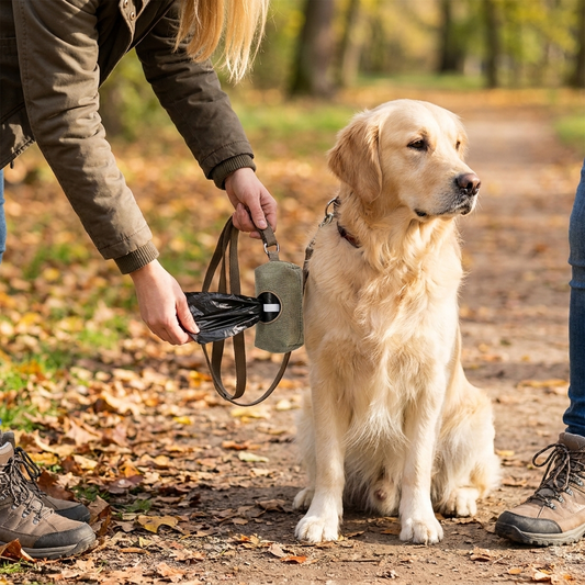 Dog Waste Bags with Dispenser lifestyle