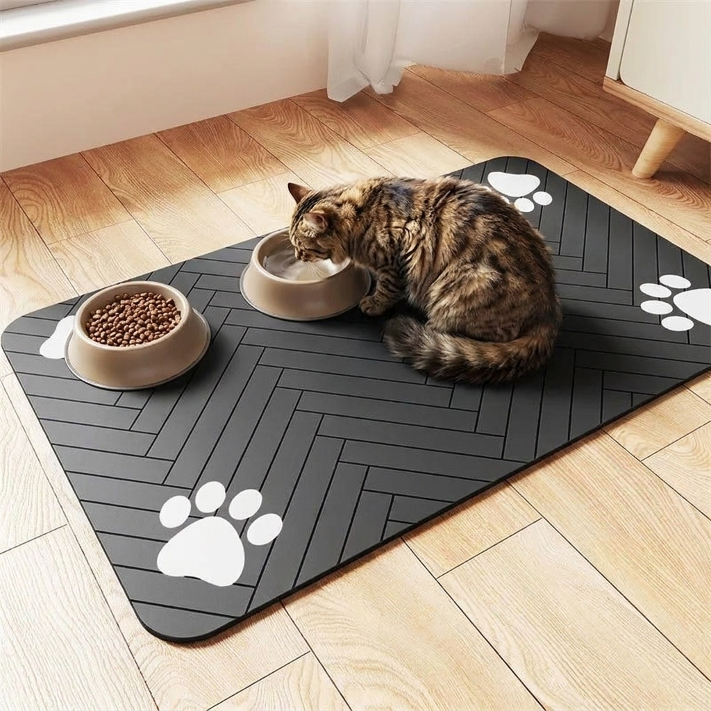 Dog Cat Waterproof Feeding Mat lifestyle cat