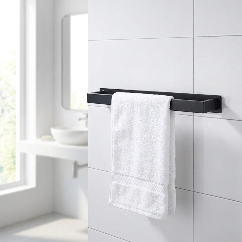 Black Towel Bar 40cm lifestyle