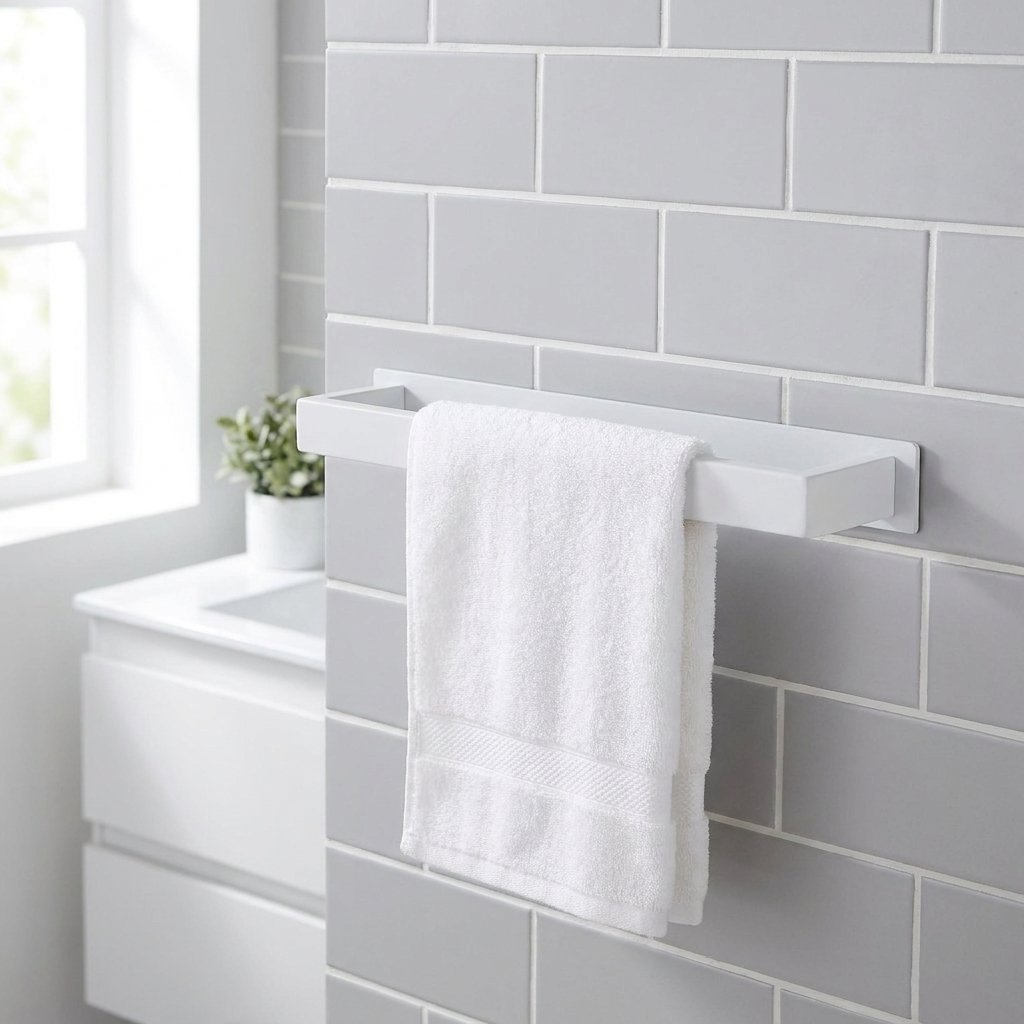 White Towel Bar 30cm lifestyle