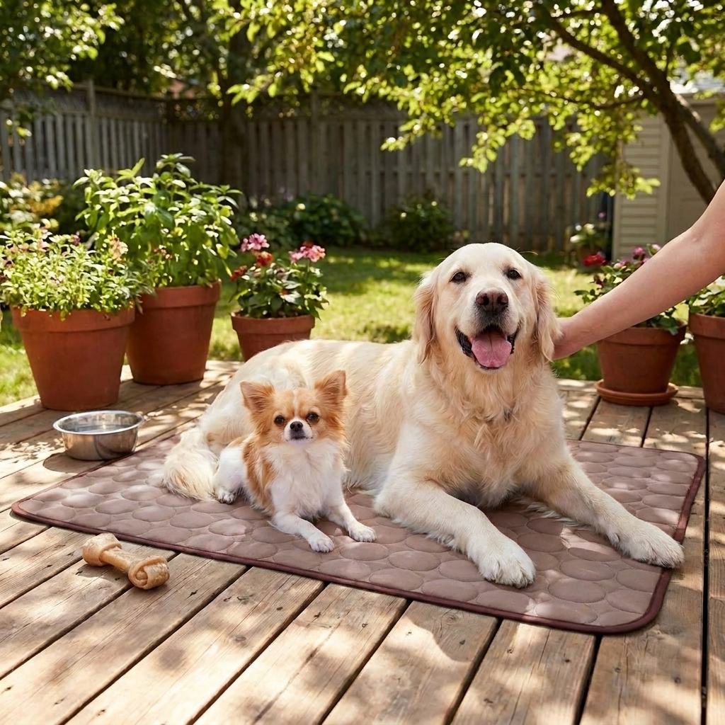 Coffee Cooling Dog Cat Mat - Lifestyle