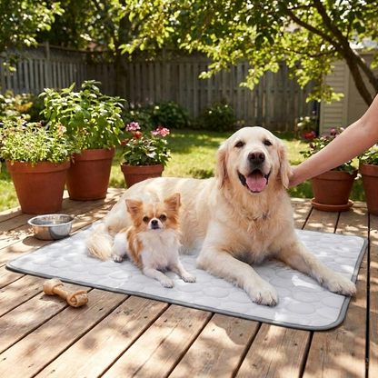 Grey Cooling Dog Cat Mat - Lifestyle