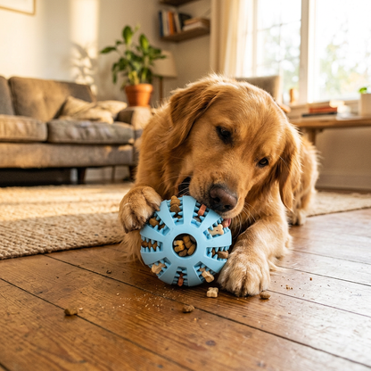 Light Blue treat feeder dog chew ball