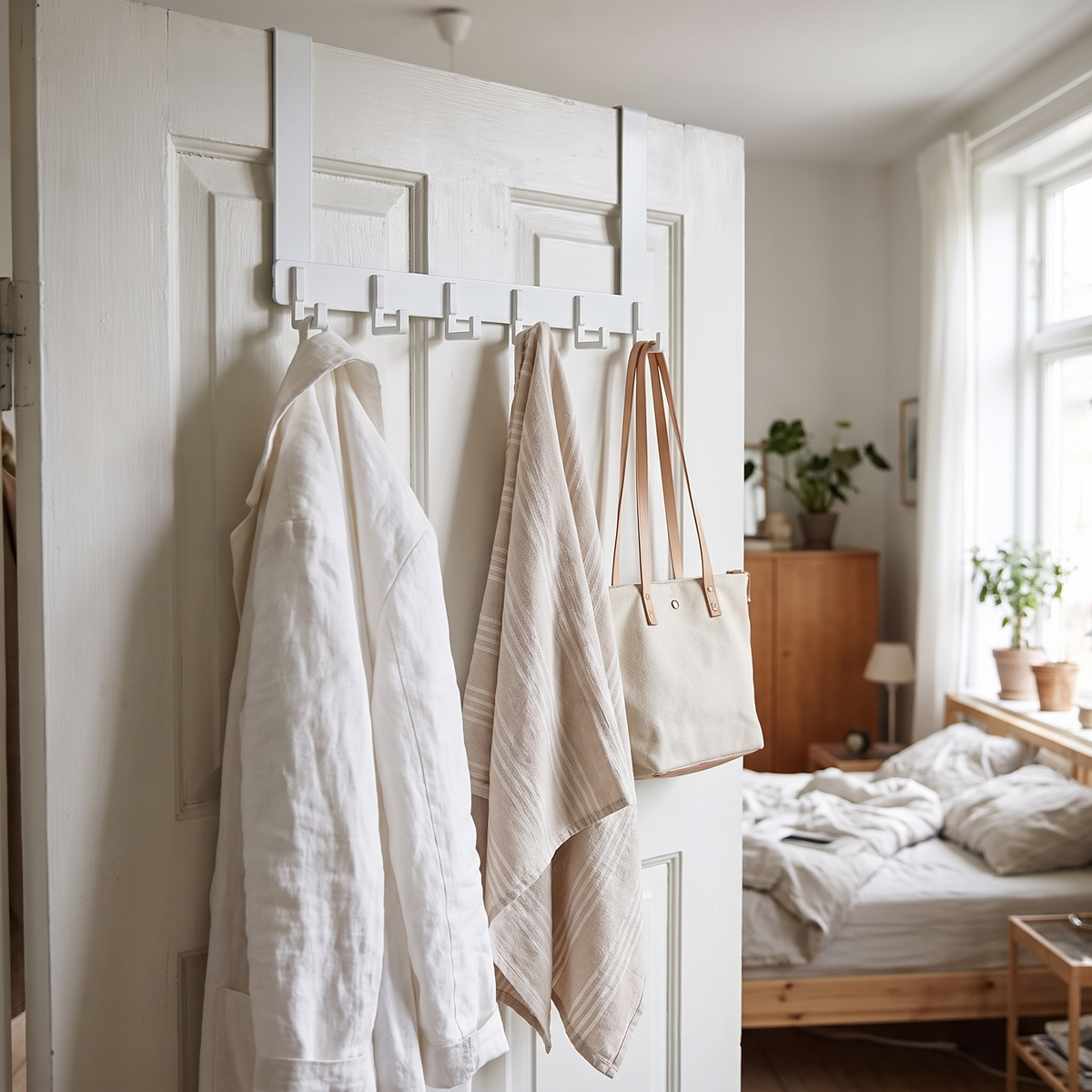 White over-door hooks lifestyle