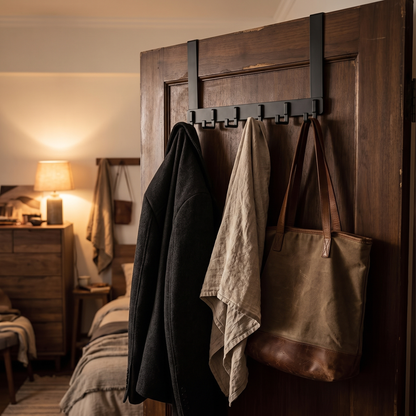 Black over-door hooks lifestyle