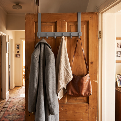 Grey over-door hooks lifestyle
