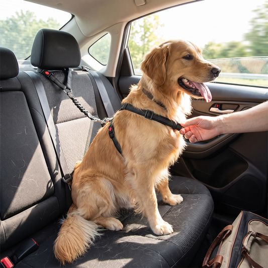 Reflective Dog Car Seat Belt lifestyle