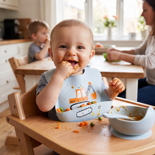 Cartoon Print Adjustable Baby Bib lifestyle