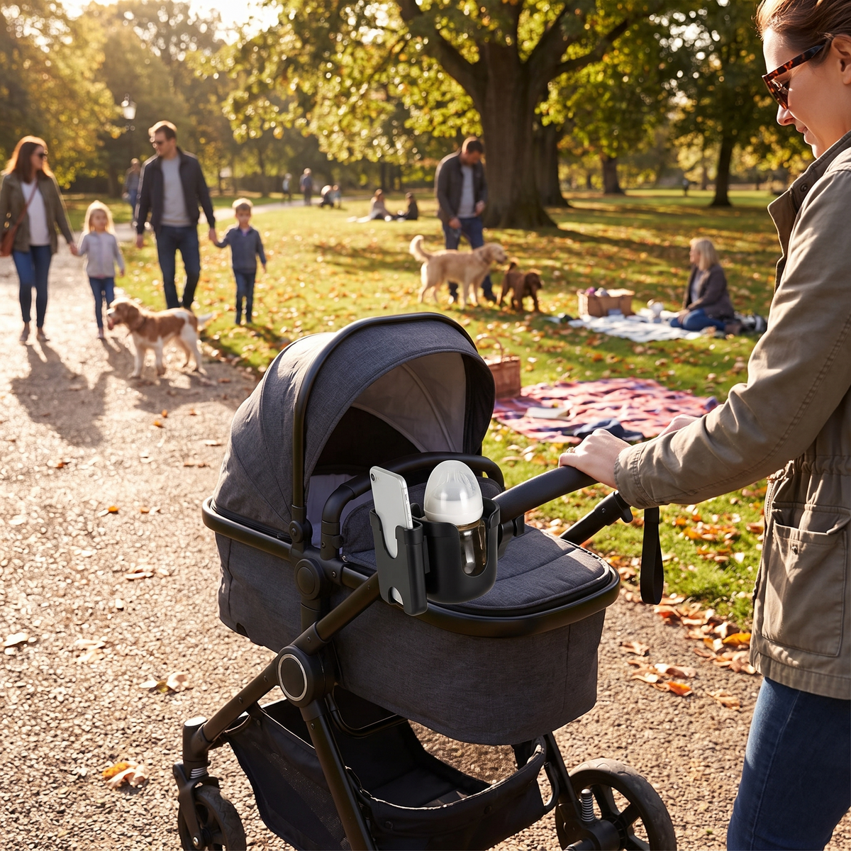 Anti-Slip Universal Stroller Cup Holder lifestyle
