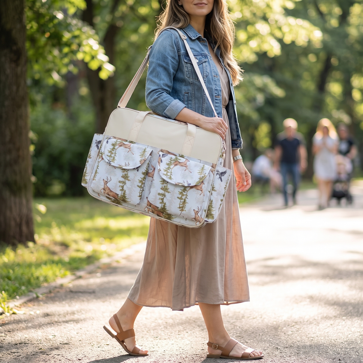 Forest Elk diaper bag lifestyle