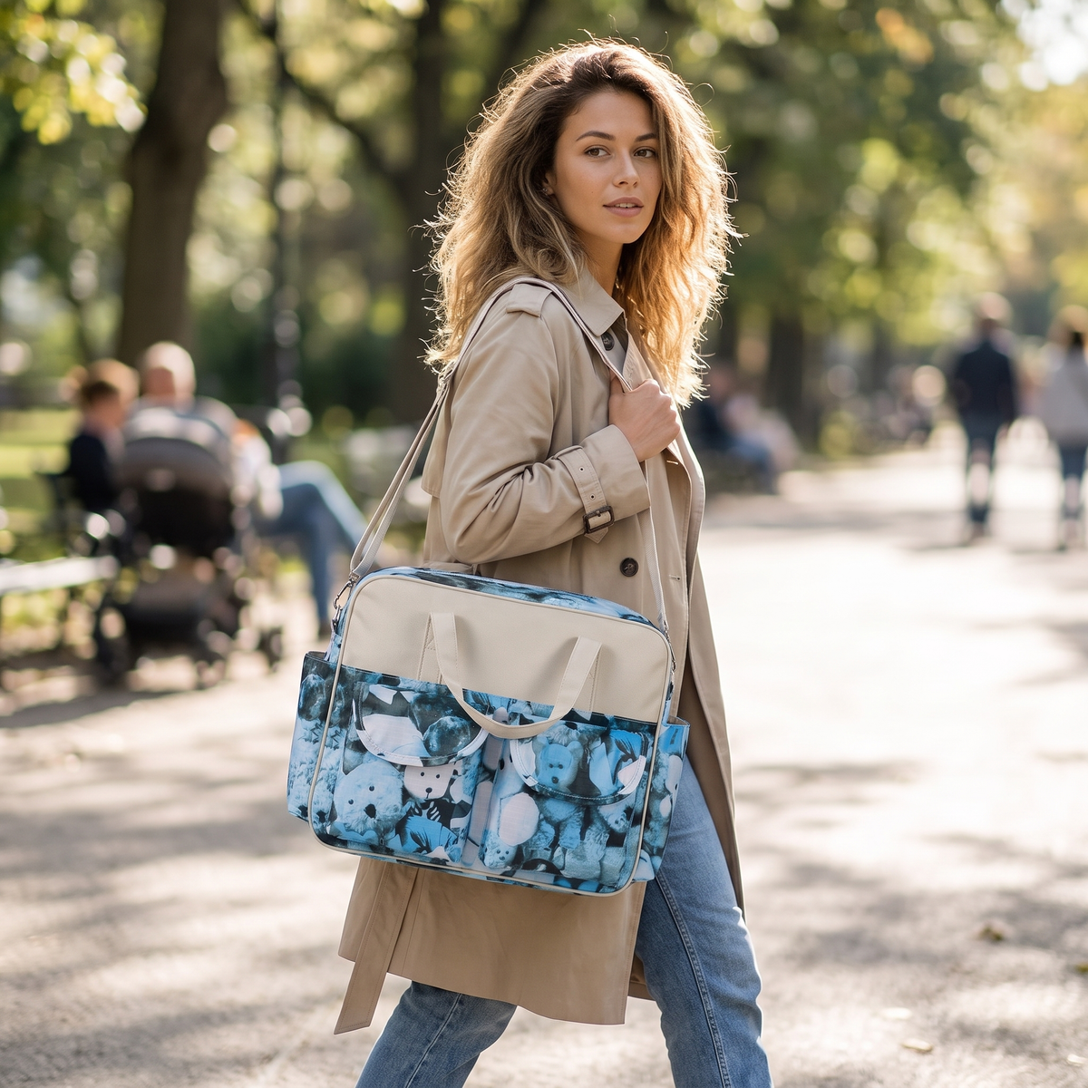 Bear diaper bag lifestyle