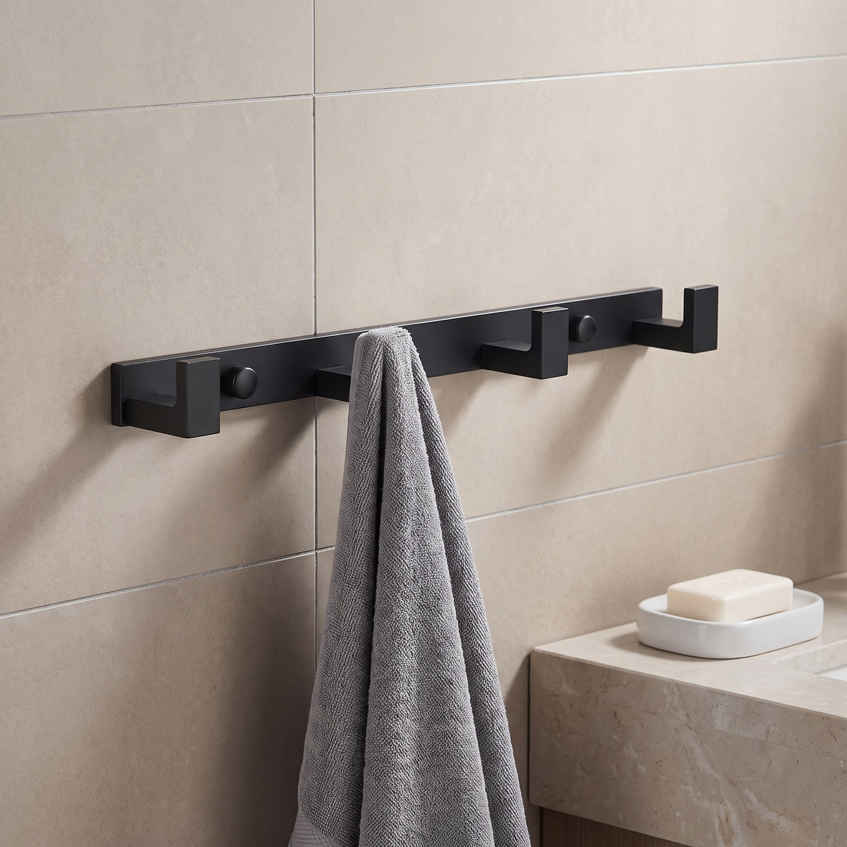 Black Heavy-Duty Wall Coat Hooks lifestyle
