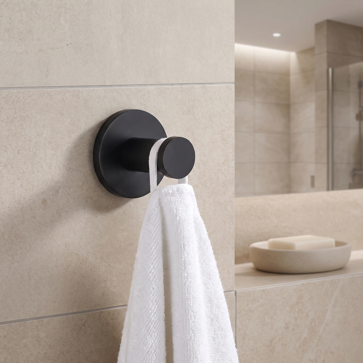 Luxury Towel Hook - Black lifestyle
