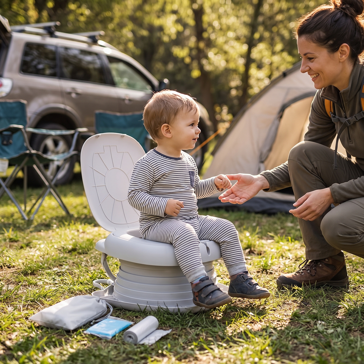 Travel Potty Gray lifestyle