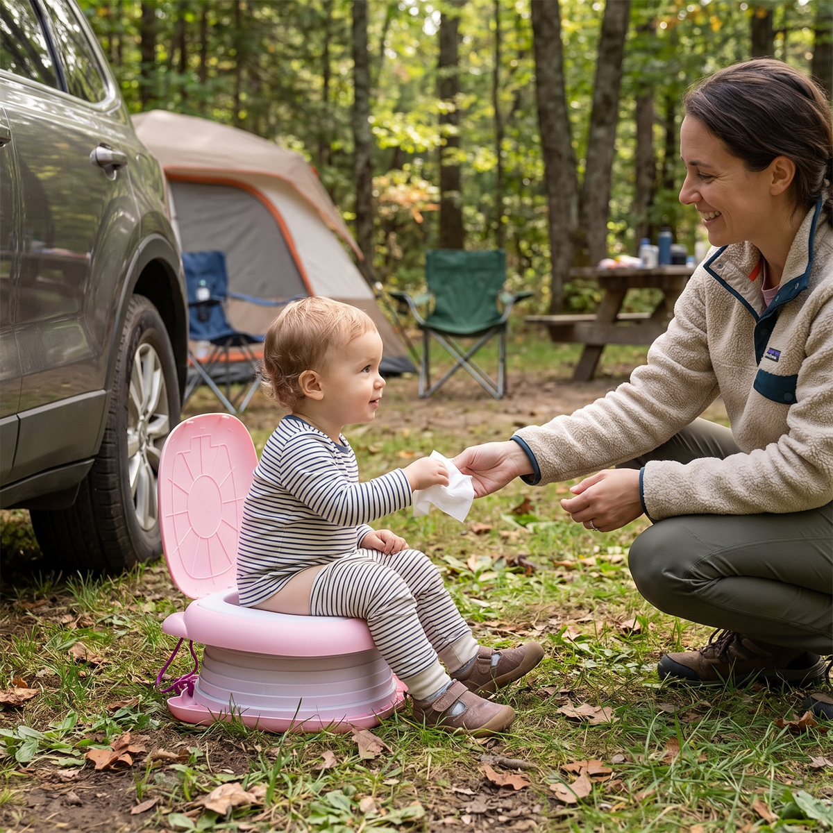 Travel Potty Pink lifestyle