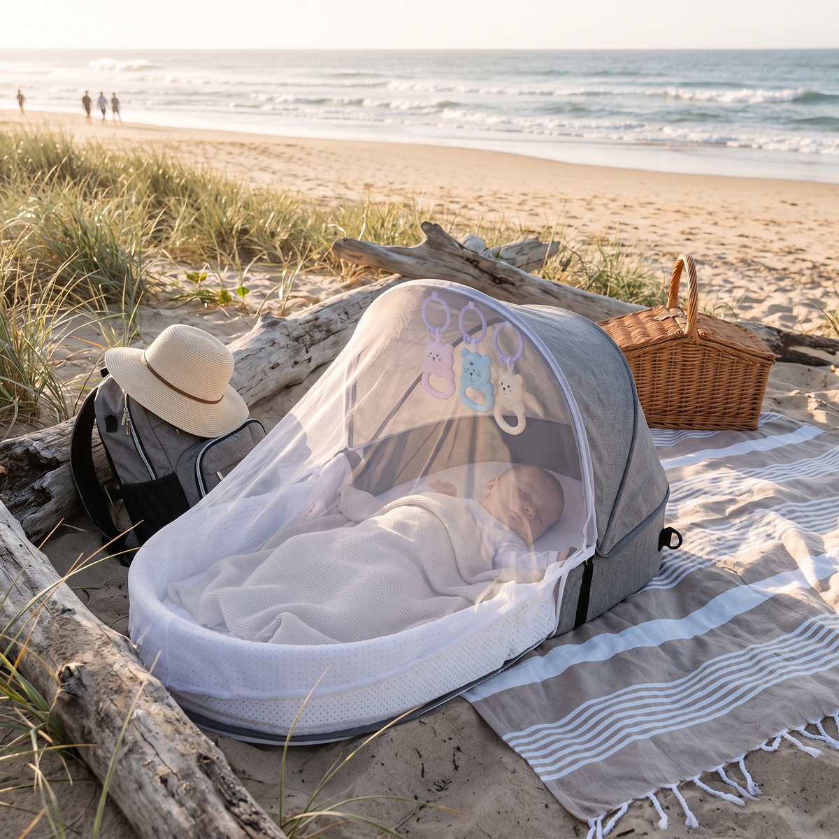 Baby Travel Crib Gray lifestyle